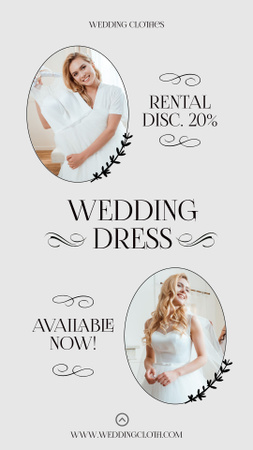 Rental wedding dresses elegant collage Instagram Story Design Template