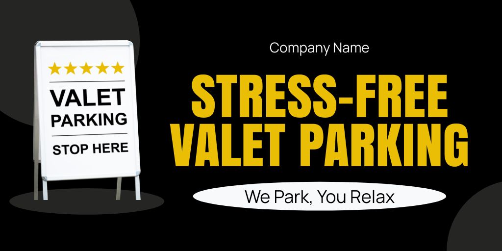 Designvorlage Stress-Free Valet Parking Services Offer für Twitter