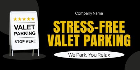 Stress-Free Valet Parking Services Offer Twitter Design Template