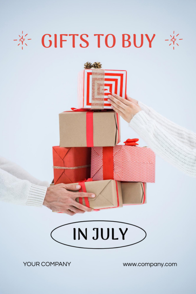 Szablon projektu Cheerful Christmas Gift Procurement in July Flyer 4x6in