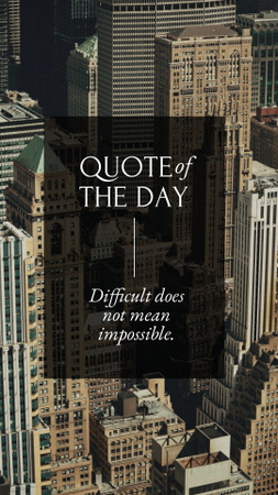 Business Quote on City Skyscrapers Instagram Story Design Template