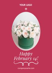 Valentine's Day Greeting with Bouquet in Box