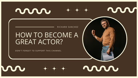 Announcement of Acting Masterclass with Handsome Actor Youtube Thumbnail Design Template