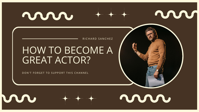 Announcement of Acting Masterclass with Handsome Actor Youtube Thumbnail Πρότυπο σχεδίασης