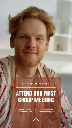 Anúncio de reunião na igreja Instagram Video Story Modelo de Design