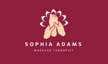 Ontwerpsjabloon van Business card van Massage Therapist Services Offer
