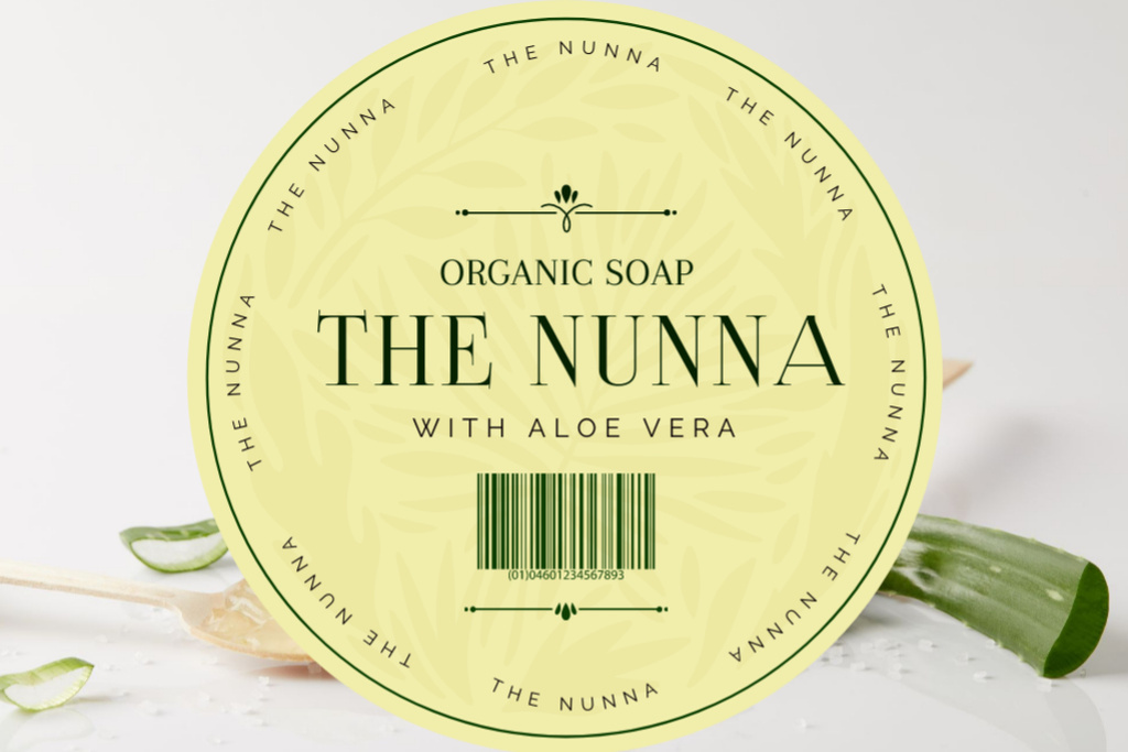 Platilla de diseño Excellent Soap With Aloe Vera Extract Offer Label