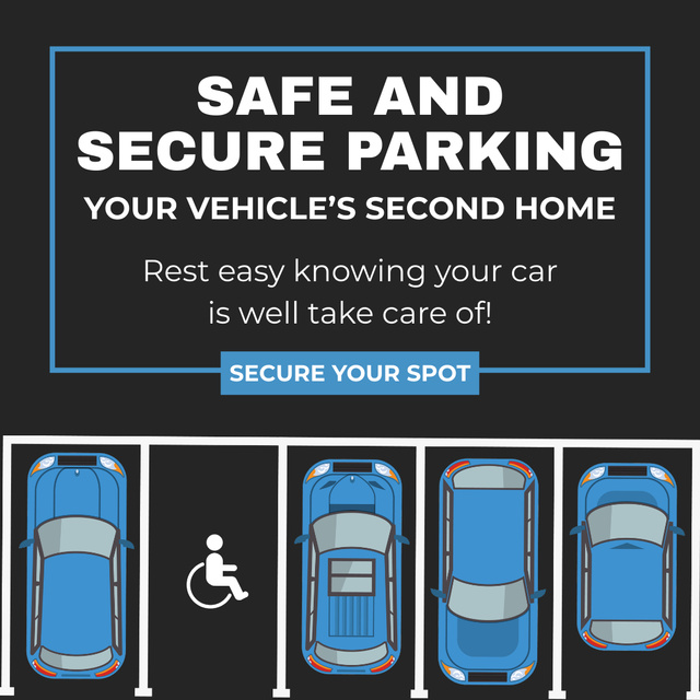 Save and Secure Parking Services Offer Instagram ADデザインテンプレート