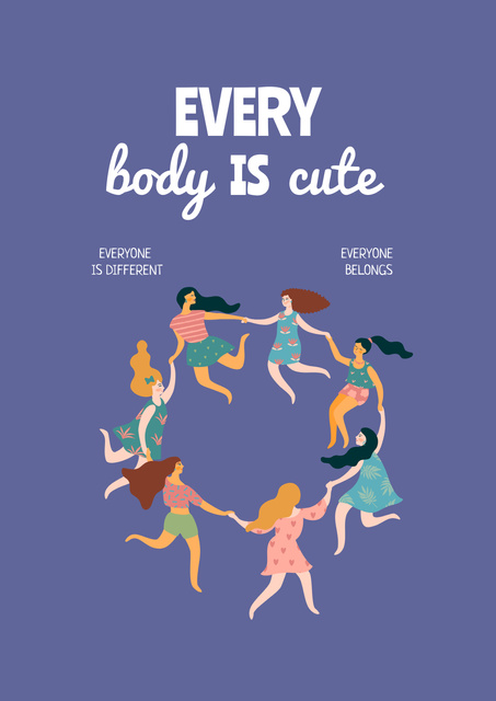 Phrase about Beauty of Diversity on Purple Poster Šablona návrhu