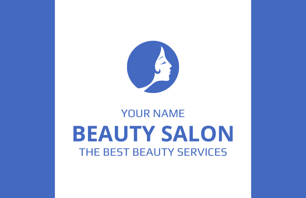 Beauty Studio Offer with Illustration of Woman Business Card 85x55mmデザインテンプレート
