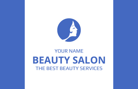 Beauty Studio -tarjous ja kuva naisesta Business Card 85x55mm Design Template