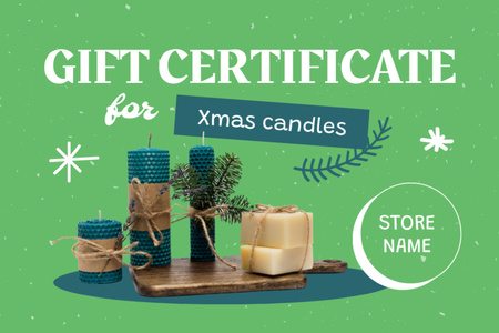 Christmas Candles Sale Offer Gift Certificate Design Template