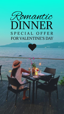 Platilla de diseño Valentine`s Day Dinner with Scenic View TikTok Video