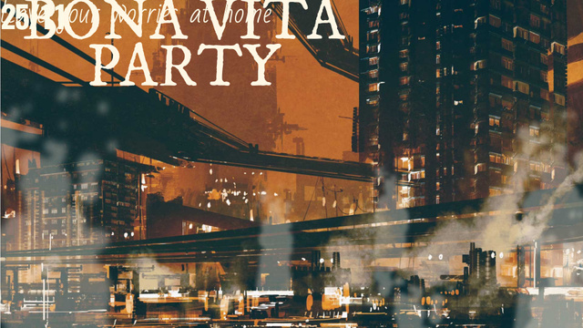 Plantilla de diseño de Party Invitation Night City Lights Full HD video 