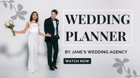 Designvorlage Angebot einer Hochzeitsagentur mit jungem, elegantem Paar für Youtube Thumbnail