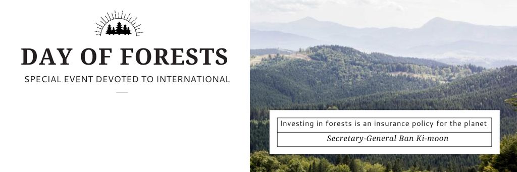 International Day of Forests Event Scenic Mountains Twitter Design Template