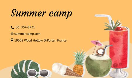 Summer Camp Ad Business card Design Template