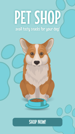 Platilla de diseño Pet Shop Ad with Cute Corgi Instagram Story