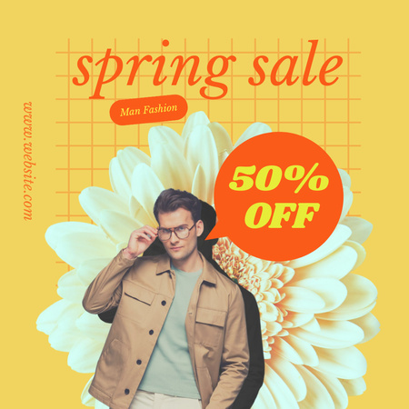 Men's Spring Collection Sale Announcement Instagram Design Template