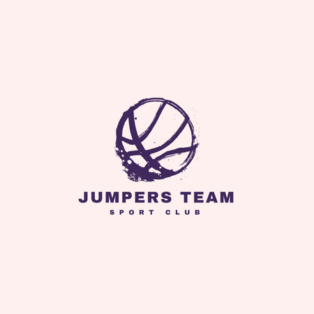 Platilla de diseño Basketball Sports Club Promotion With Illustrated Ball Logo 1080x1080px