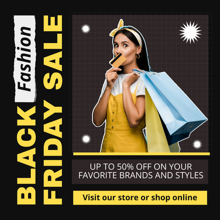 Black Friday Fashion Discounts Offers Animated Post Design Template