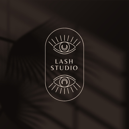 Emblem of Beauty Studio with Eyes Logo 1080x1080px Šablona návrhu