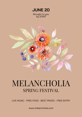 Spring Festival Announcement Poster 28x40in Design Template