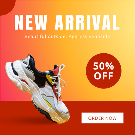 Discount on Newly Arrived Shoes Instagram Design Template