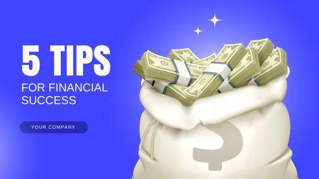 5 Tips For Financial Success Blog Banner Title Design Template
