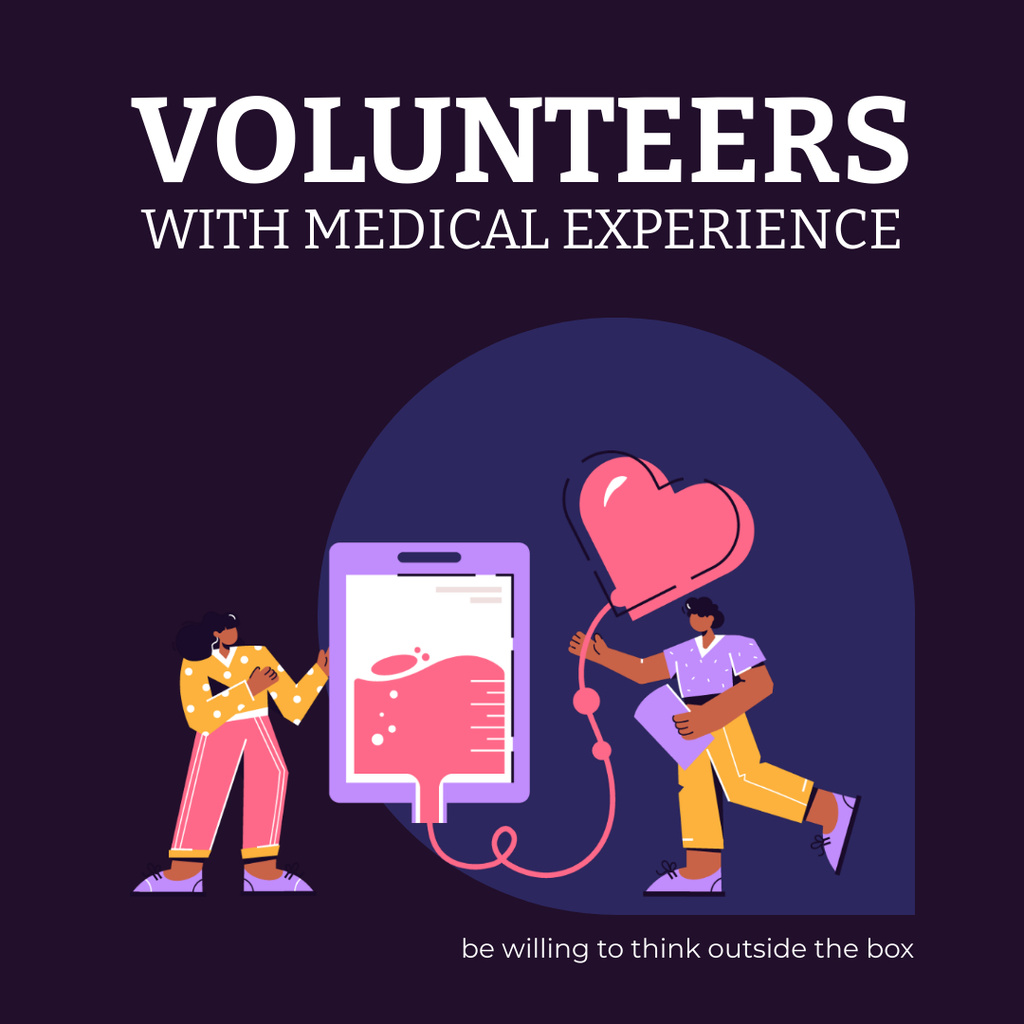 Medical Volunteer Assistance Instagram Design Template