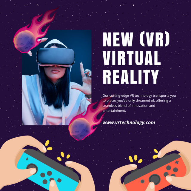 Modèle de visuel New Virtual Reality With Joysticks And Headset - Instagram