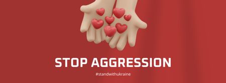Stand with Ukraine and stop aggression Facebook cover – шаблон для дизайну