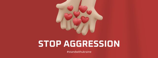 Stand with Ukraine and stop aggression Facebook cover tervezősablon