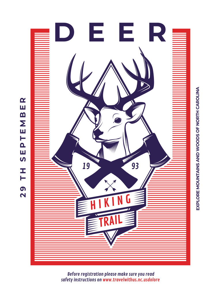 Emblem with Deer Poster US Modelo de Design