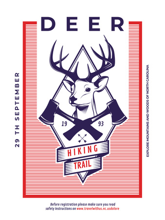 Emblem with Deer Poster US Design Template