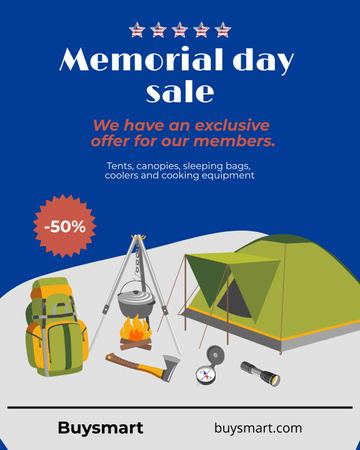 Memorial Day Sale Announcement Poster 16x20in Design Template