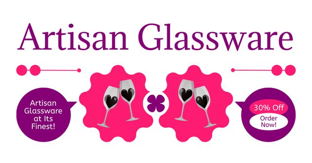 Artisan Glassware Sale Offer Facebook AD Πρότυπο σχεδίασης