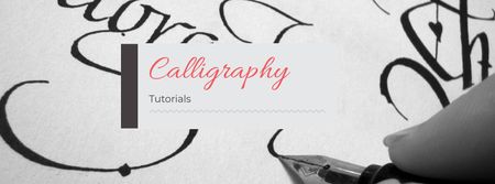 Ontwerpsjabloon van Facebook cover van Calligraphy Learning Offer