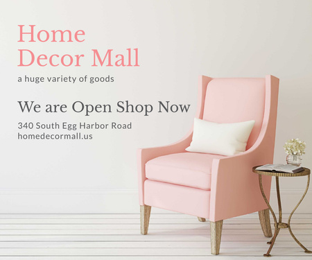 Home Decor Mall Opening Announcement Large Rectangleデザインテンプレート