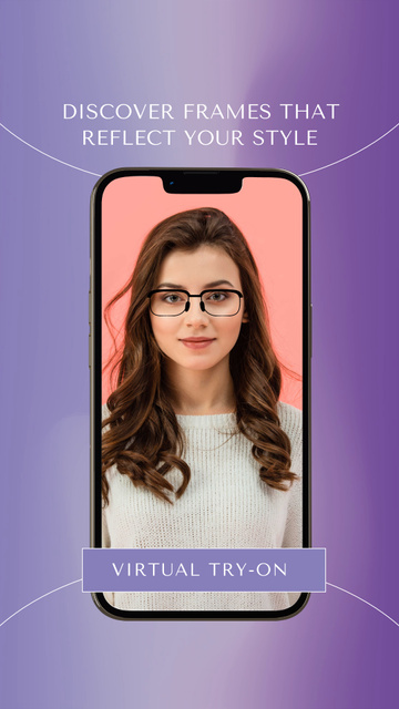Mobile Application for Virtual Trying on Glasses Instagram Video Story Design Template