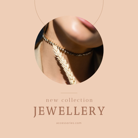Jewelry New Collection Offer with Necklace Instagram Design Template