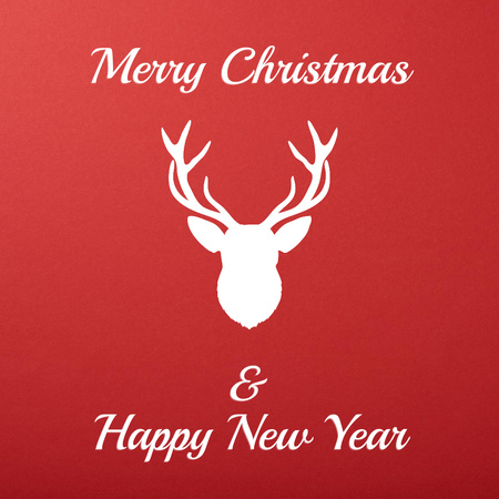 Christmas Greeting with Cute Deer Instagram Design Template