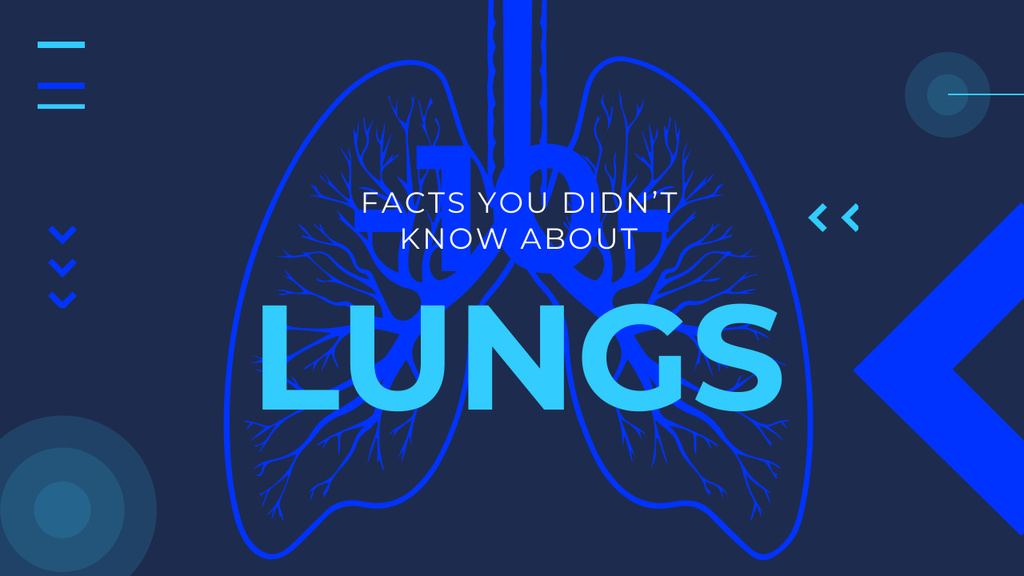 Medical Facts Lungs Illustration in Blue Youtube Thumbnail – шаблон для дизайну