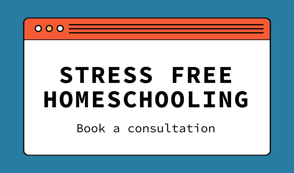 Plantilla de diseño de Homeschooling Consultation Announcement Business card 