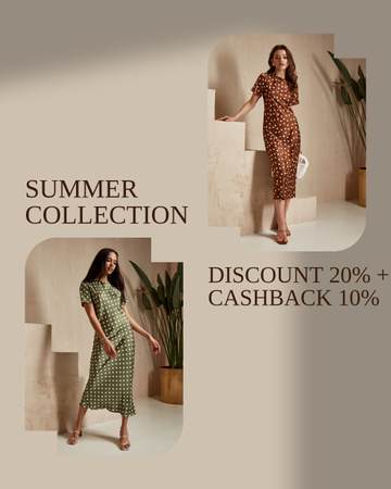 Designvorlage Offer of Summer Fashion Collection für Instagram Post Vertical
