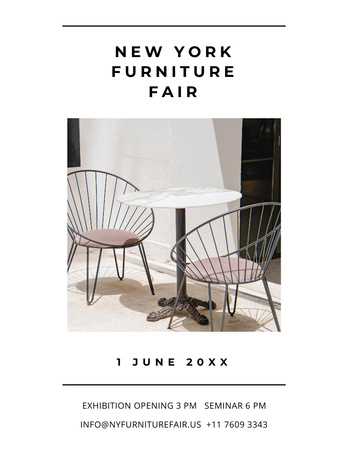 Furniture Fair Event Announcement with Lounge Zone Poster 8.5x11in Design Template