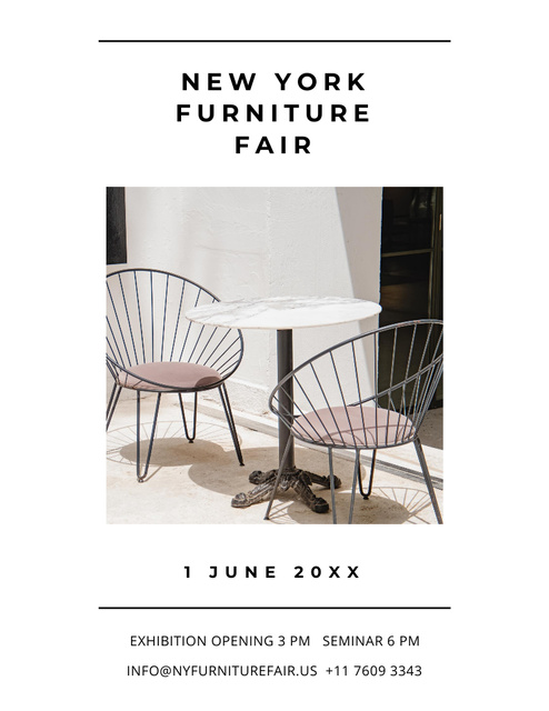 Furniture Fair Event Announcement Poster 8.5x11in Design Template