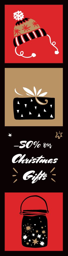 Modèle de visuel Christmas Gift Discount Announcement - Skyscraper