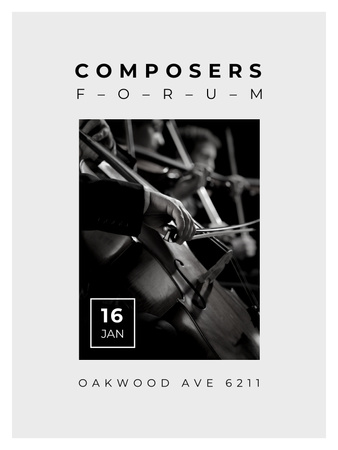 Plantilla de diseño de Composers Forum with Musicians on Stage Poster US 