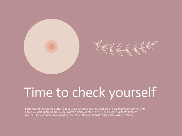 Simple Motivation of Breast Cancer Check-Up Poster 18x24in Horizontal Design Template